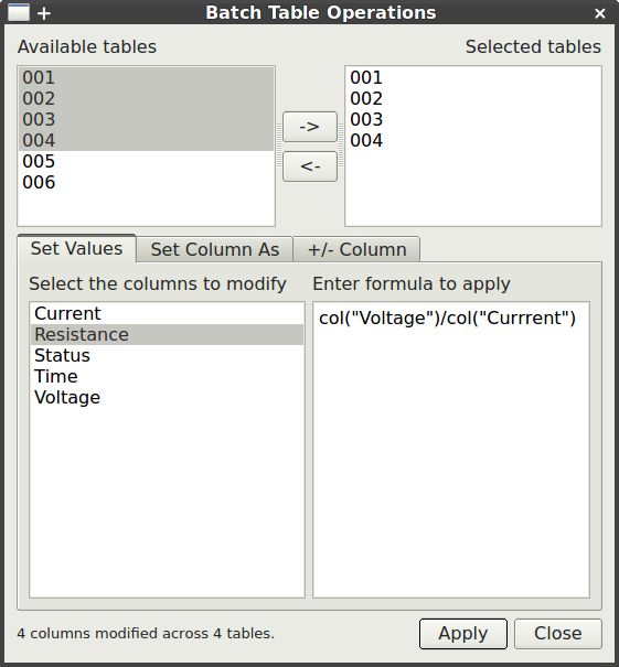 Batch Table Operations