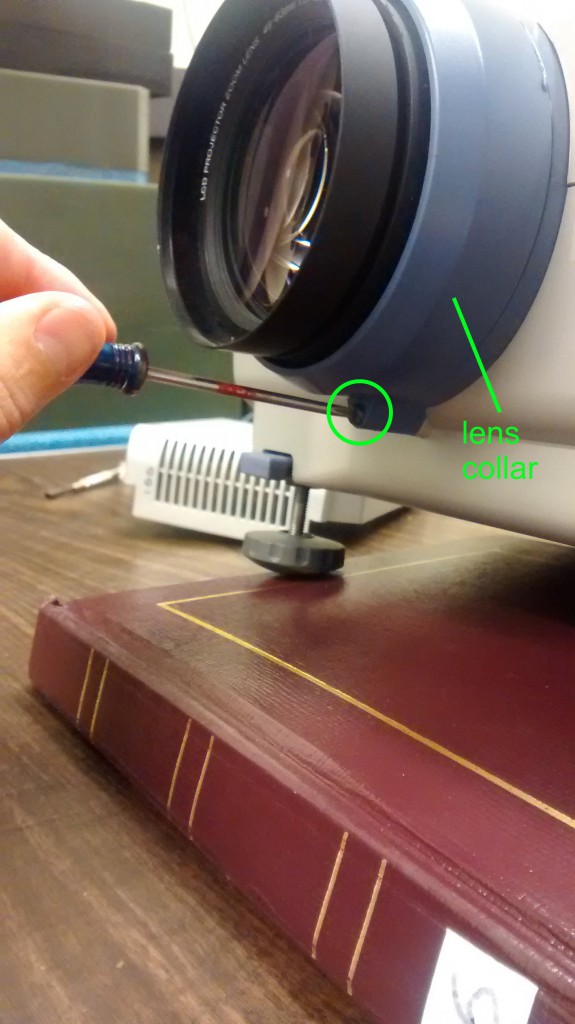 projector lens collar screw