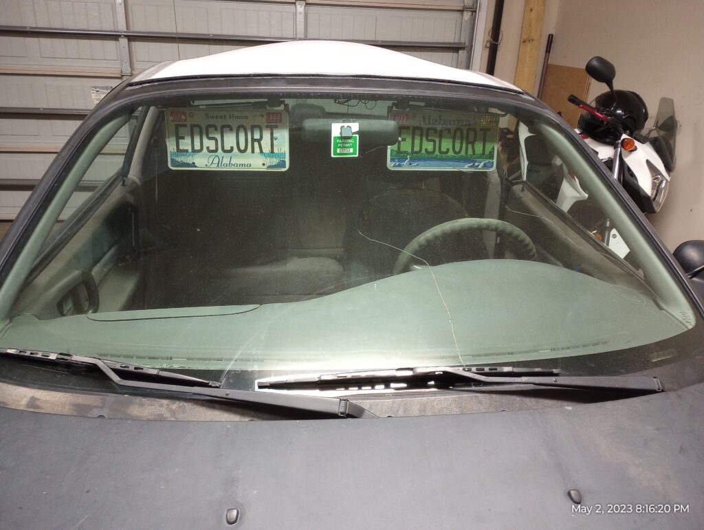 License plates as sun visors